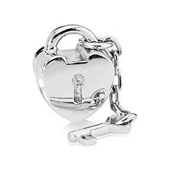 Buckets of Beads Heart Lock With Key Charm Beads Fits Most Major Charm Bracelets For Women Girls