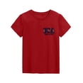 thumbnail image 3 of CCRFTGI 4th of July Tops for Child Girls Size 10-12 Short Sleeve Happy USA Flag Summer Cute Casual Tshirts 1776 Festival Girls Clothes Tshirts Red 10-11 Years, 3 of 5