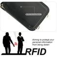 thumbnail image 4 of RFID Blocking Wallet Case for iPhone 13 Pro Max, Adjustable Crossbody Zipper Purse Case Card Holder with Kickstand Detachable Wrist Strap, PU Leather Flip Folio Case 6.7 Inch 5G (Black), 4 of 17