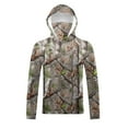 thumbnail image 6 of Xdegoge Deep Forest Bark Print Hooded Performance Shirt with Face Mask Men's Camouflage Baselayer Lightweight Woods Hunting Gear, 6 of 9
