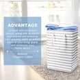 thumbnail image 5 of Uxcell Laundry Basket, Large Collapsible Laundry Hamper Clothes Hamper for Bathroom Bedroom Dorm Grey Stripe, 5 of 7