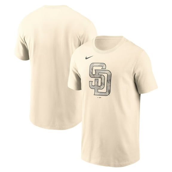 Men's Nike Cream San Diego Padres Camo Logo T-Shirt