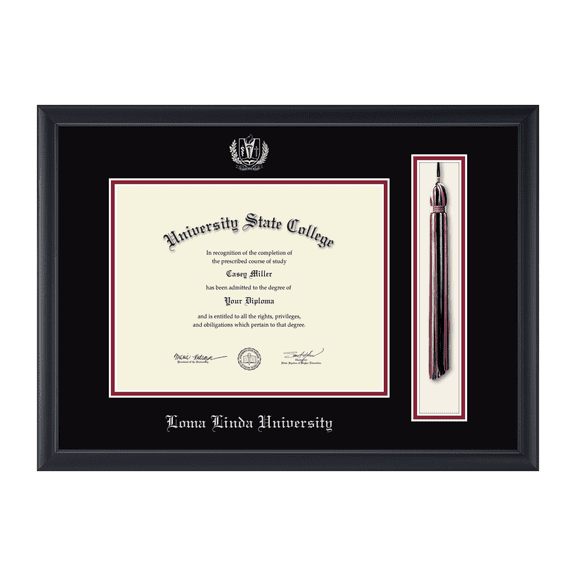 Framerly - LLU Tassel Diploma Frame In Black Moulding