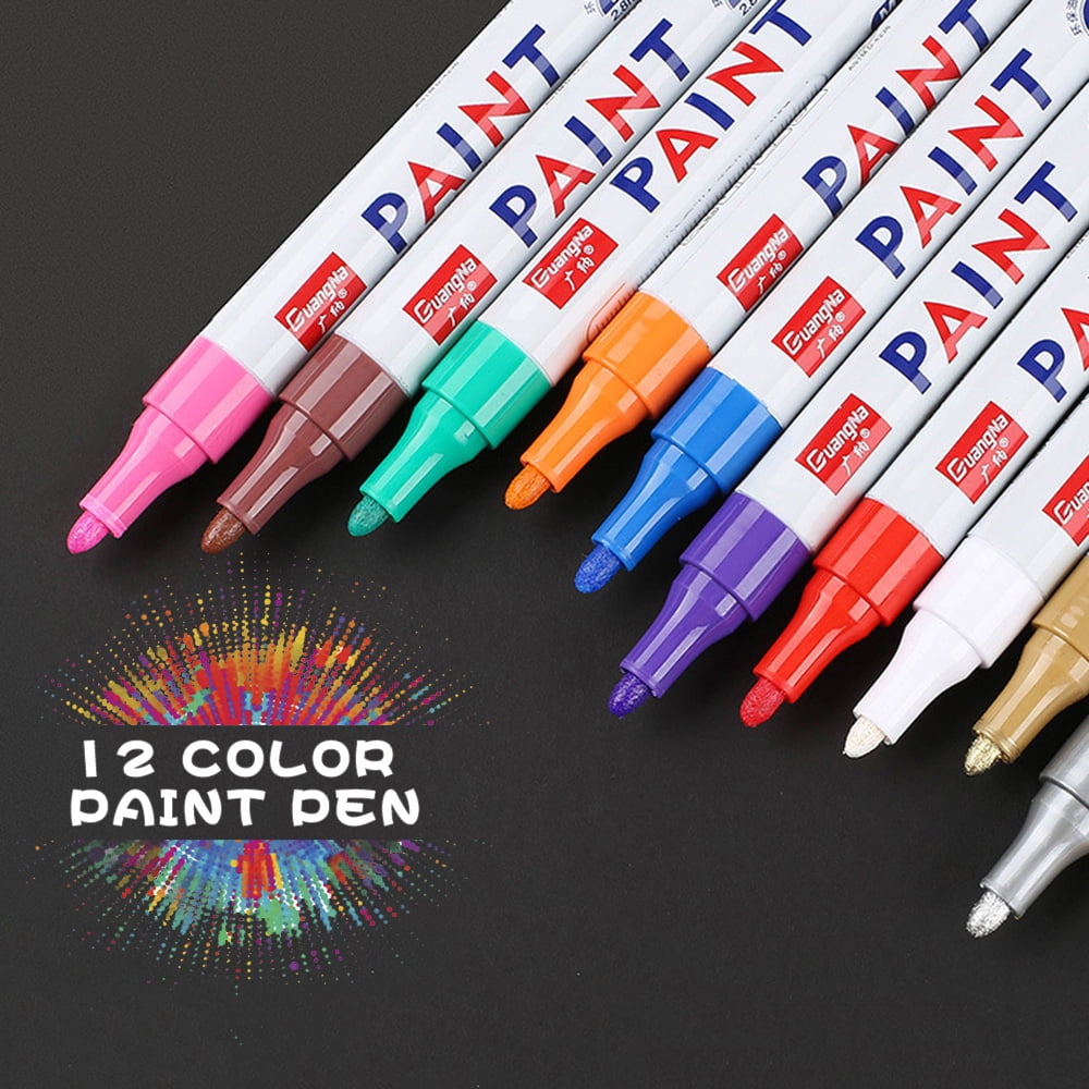 Paint Pens 12 Pack Paint Markers Oil Based Painting Marker Pen Set For 