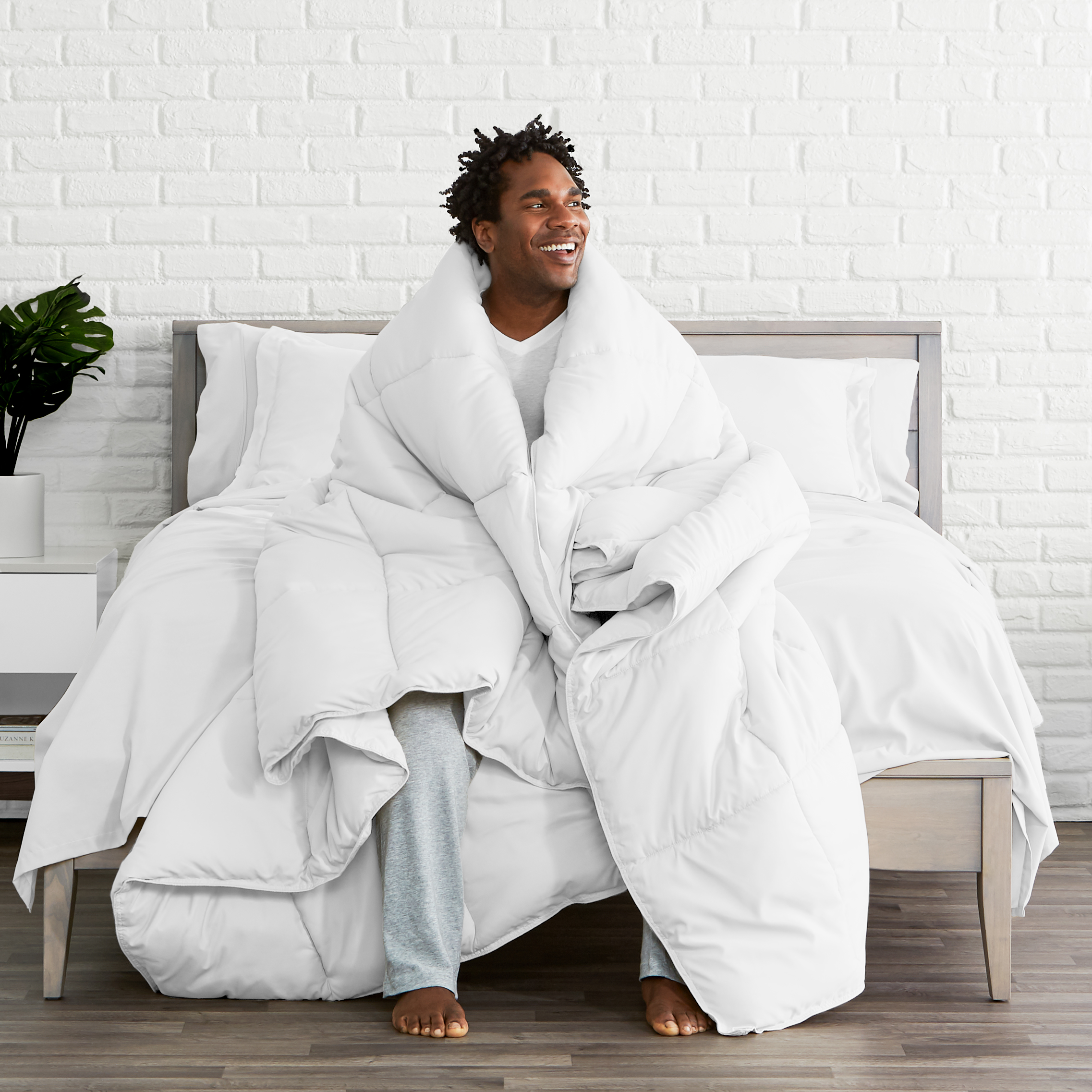 Bare Home Goose Down Alternative Comforter, Oversized King, White
