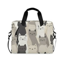 FORMRS 16" Laptop Sleeve Bag Carrying Case with Handle Travel Shoulder Briefcase, Beige Cute Cats
