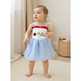 thumbnail image 4 of BemeyourBBs Kids Baby Girl 100 Days Back to School Dress Toddler Girls Pre Kindergarten Outfits Sleeveless Square Neck Apple Pencil Embroidery Casual A-Line Dress, 4 of 9