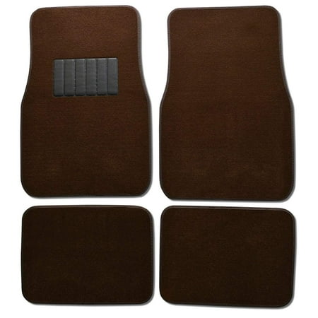 Front & Rear Carpet Car Truck SUV Floor Mats - Brown