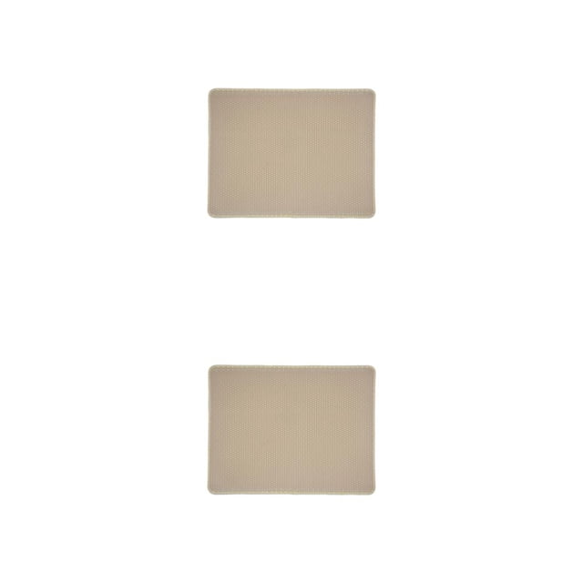 mmirethe Soft And Practical Cat Accessories Easy To Clean Safe And Non-Toxic Comfortable And Soft ABS Cat Litter Mat Beige 30*30cm 2Set