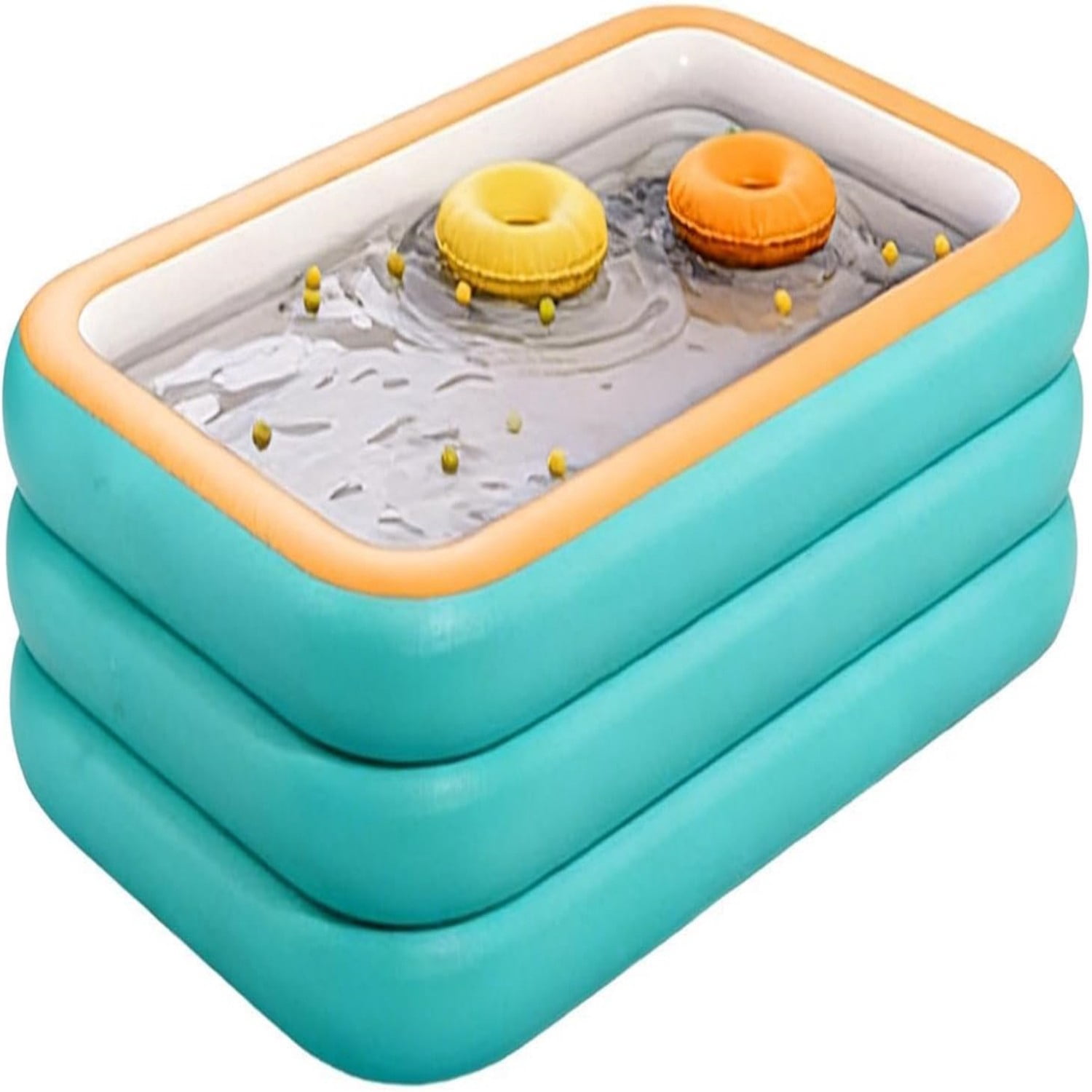 Beiled Large Durable Thick Inflatable Ground Swimming Pool, Pool Type: Inflatable Above Ground, 3 Layers, Heavy-Duty PVC, 102 * 67 * 22 in