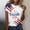 X001-Multicolor, variant on Goodtrade8 Short Sleeve Plus Size T Shirts for Women American Red White and Blue Pullover Graphic Red White and Blue , July 4th Casual Crew Neck Fashion Womens Tops Independence Day