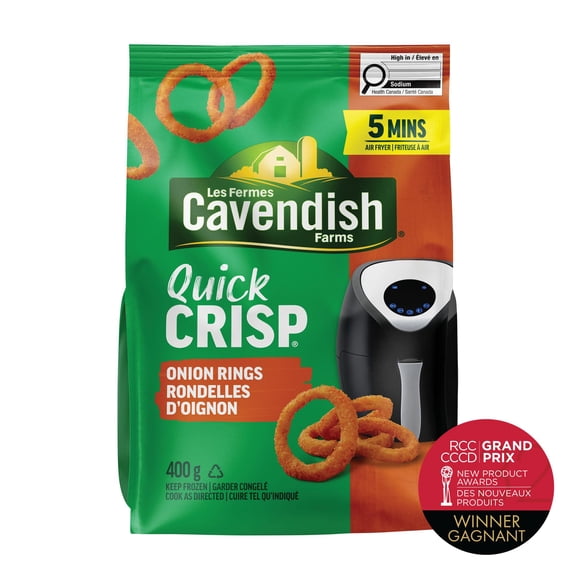 Cavendish Farms Quick Crisp Onion Rings | Made in Canada | Proud Canadian Company, 400 g