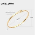 thumbnail image 3 of Gold Bar Bracelet for Women Simple Delicate Thin Cuff Bangle Hook Bracelet 18K Gold Plated Handmade Minimalist Jewelry, 3 of 6