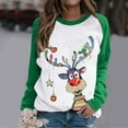 thumbnail image 2 of Christmas Long Sleeve Shirts for Women Colorful Christmas Reindeer Shirt Deer Print Xmas Blouse Sweatshirt Pullover Tops Womens Sweaters Sweatshirt Shirt, 2 of 4