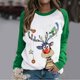 thumbnail image 1 of ICHUANYI Clearance Women's Round Neck Christmas Print Long-sleeved Sweatshirt Casual Blouse Pullover Tops(White, M) ICHUANYI WER2023080906556, 1 of 3