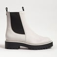 thumbnail image 5 of Sam Edelman Laguna White Leather Chelsea Moto Rounded Toe Pull On Ankle Boots (White, 13), 5 of 6