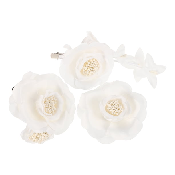 Juego de 3 accesorios para el cabello de novia: horquillas y pinzas de flores para novias, damas de honor, recogidos y peinados elegantes.