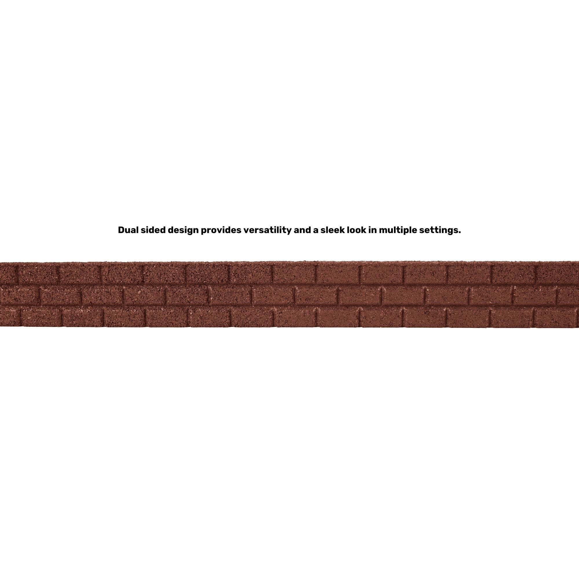 GroundSmart Brickface Landscape Edging, 4' Red Rubber Garden Edging Border, 48 pack