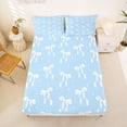 thumbnail image 5 of Erosebridal Girly Lovely Bow Queen Sheet Sets,Cartoon Ribbon Bowknot Bed Set For Kids 4-Piece, 5 of 6