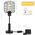 thumbnail image 3 of Vintage Nightstand Lamp with Caged Wire Shade Night Light Home Decor, Black, 3 of 3