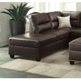 thumbnail image 3 of Living Room Furniture Modern Contemporary Espresso Faux Leather Sectional Sofa 3pcs Sectional Sofa Set Couch Cushion Pillows, 3 of 8