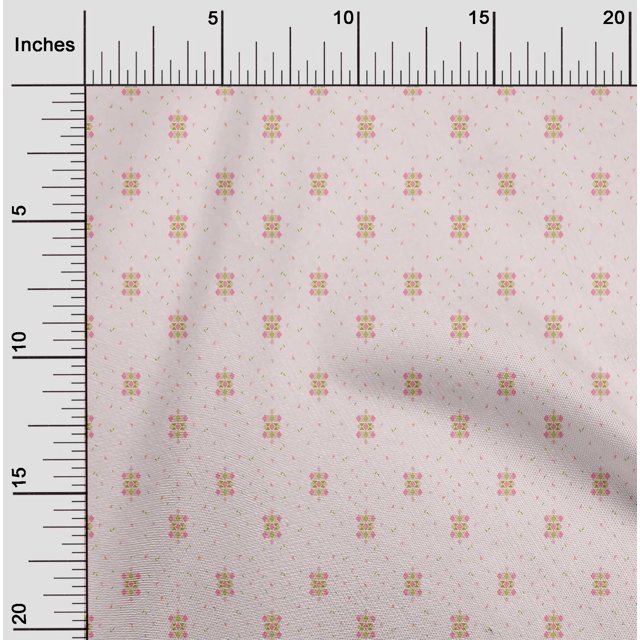 oneOone Silk Tabby Fabric Diamond & Triangle Geometric Print Sewing Fabric BTY 42 Inch Wide