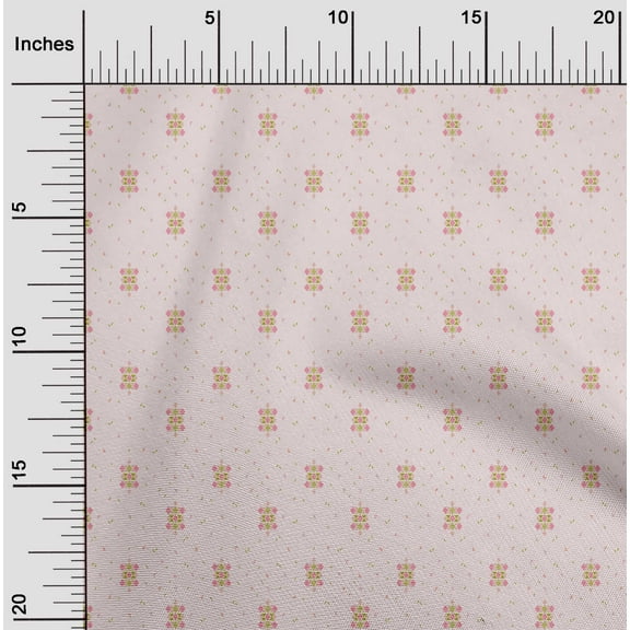 oneOone Organic Cotton Poplin Twill Fabric Diamond & Triangle Geometric Printed Fabric 1 Yard 42 Inch Wide