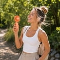 thumbnail image 5 of Handheld Mini Fan Usb Rechargeable 5 Inch Portable Personal Cooling Fan Digital Display Small Desk Fan for Travel Outdoor Home Use Orange 1 Pack, 5 of 7