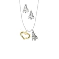 thumbnail image 2 of Delight Jewelry Goldtone Heart with 3 AB Crystals - Stronger Braver Smarter Silver tone Zig Zag Christmas Tree Charm Necklace and Stud Earrings, 2 of 4