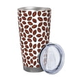 thumbnail image 2 of Cauagu Coffee Rugby Pattern 20oz Tumbler,Stainless Steel Vacuum Insulated Tumbler with Lid Insulated Coffee Mug Thermal Cup with Splash Proof Sliding Lid-Straw Two-piece Set, 2 of 8