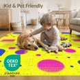 thumbnail image 4 of ODIKA 2'x3' Washable Accent Rug Funky Cartoon Aesthetic Graphic Retro Bold Outline Blocks for Bedroom, Nursery, RV, Pet Friendly, Bedside Mat, 4 of 7