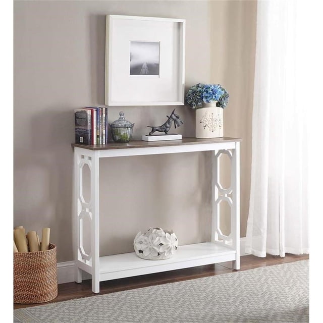 Convenience Concepts Omega Table Console en Blanc et Bois Brun Bois Flotté