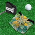 thumbnail image 5 of Haosy Abstract Yellow Green Floral Stained Glass Golf Mallet Putter Cover Strong Magnetic Leather Golf Club Headcover Closure, 5 of 7