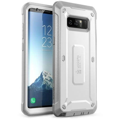 Samsung Galaxy Note 8 Case, SUPCASE Full-body Rugged Holster Case with Built-in Screen Protector for Galaxy Note 8 (2017 Release), Unicorn Beetle Shield Series - Retail Package (White/Gray)
