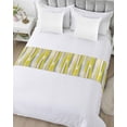 thumbnail image 5 of Bed Runner Scarf Cal King Size, Yellow Gray Stripes Stain Bed Runners & Scarves for Foot of Beds, Watercolor Modern Abstract Minimalist Decorative Bedding Runner Scarf for Hotel 102 x20 Inch, 5 of 6