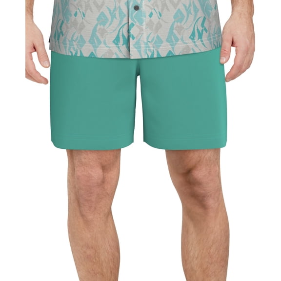 Pga Tour Mens Regular fit Golf Shorts 38 Blue Solid