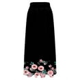thumbnail image 5 of YUEJUIR Skirts for Women Women Floral Print Skirt High Waist Party Beach Pocket Long Maxi Skirt Long Skirt Linen Skirts for Women (Black,S), 5 of 5