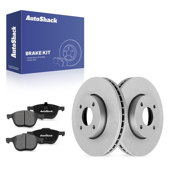 AutoShack Front Vented Coated Brake Rotors   Premium Ceramic Pads 6-PC Brake Kit Replacement for 2005-2007 Ford Focus 2010-2012 Ford EcoSport ArmorStop 10.94" (278 mm)