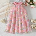 thumbnail image 5 of Toddler Girls Dresses Sleeveless Floral Mesh Dress With 3D Flowers Childrens Girl Summer Trendy Loose Comfortable Go Out And Play Dresses，4 -5 Years, 5 of 9