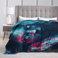 thumbnail image 4 of DouZhe Ultra-Soft Micro Fleece Lightweight Flannel Bed Blanket, Cyberpunk Creativity Future Woman Print Cozy Warm Throw Blankets, 50"x40", 4 of 7
