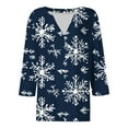 thumbnail image 5 of LEKWK Christmas Plaid Tops for Women Xmas Tree V Neck 3/4 Sleeve Tshirts Womens Santa Shirt Merry Ladies Christmas Tops and Blouses, 5 of 5