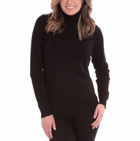 Long Sleeve Turtle Neck Sweater (Black 