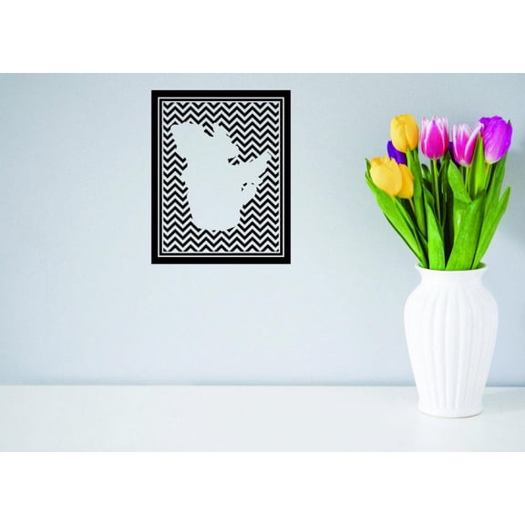 Custom Wall Decal - Peel & Stick Sticker Quebec Canada Canadian Providence Map Home Decor Picture Art 16 x 26 Inches