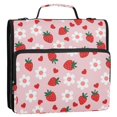 thumbnail image 5 of FORMRS Zipper Binder with Shoulder Strap 2-inch Ring 500 Sheet Capacity File Bag, Pink Floral Strawberry Pattern, 5 of 5