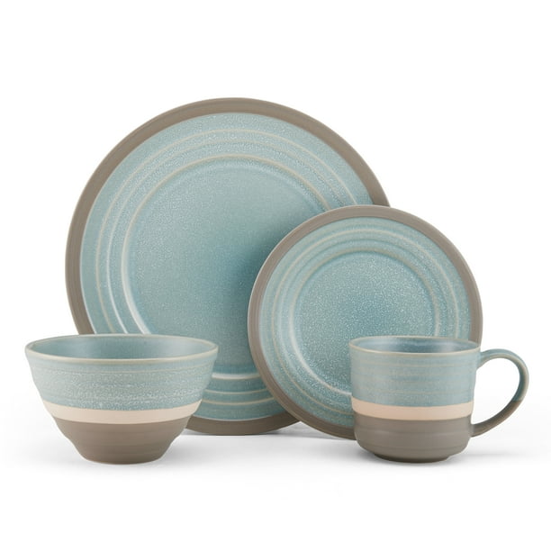 Pfaltzgraff Adina Blue Stoneware 16- piece Dinnerware Set - Walmart.com