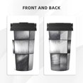 thumbnail image 4 of Portable Thermos Cup Coffee Cup 6.9×3.4in Invisible Ring Easy To Carry For Car Cafe Office Home Silver Checked Hand-Drawn Sketch_2, 4 of 8