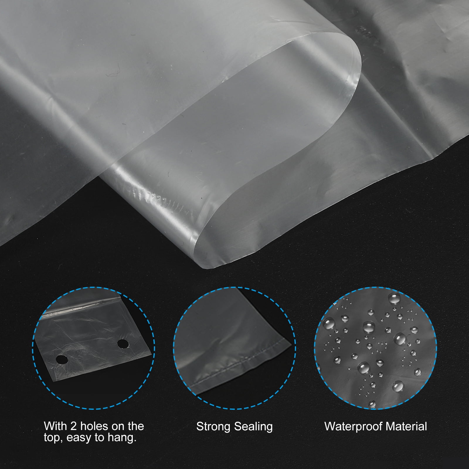Uxcell 17x5" Wet Umbrella Bags Clear Disposable Rain Bags Umbrella Sleeve Big Covers 400 Pcs