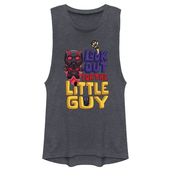 Junior's Ant-Man and the Wasp: Quantumania Look Out for the Little Guy  Festival Muscle Graphic Tee Denim Blue Heather Large