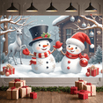 thumbnail image 5 of Festive Snowman Christmas Banner Holiday Decoration Winter Backdrop for Party Celebration Home Decor Photography, 5 of 5