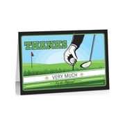 Golf Theme Business Referral Thank You Note Card - 10 Cards & Envelopes - B14342
